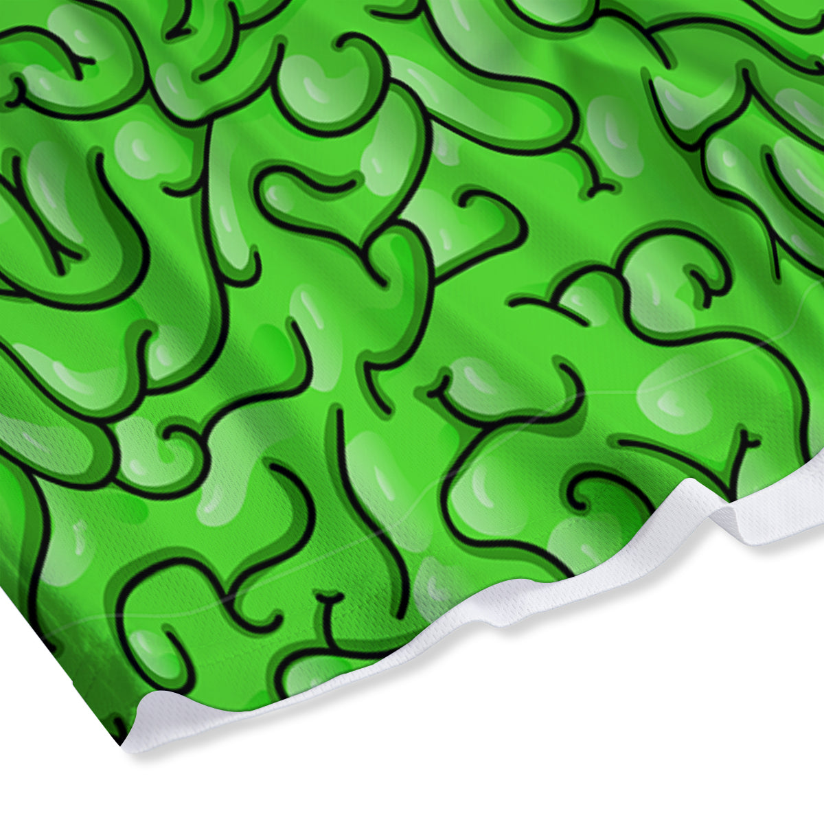 Zombie Green Brain Print Pattern Mesh Shorts