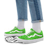 Zombie Green Brain Print Pattern Skate Shoes-grizzshop