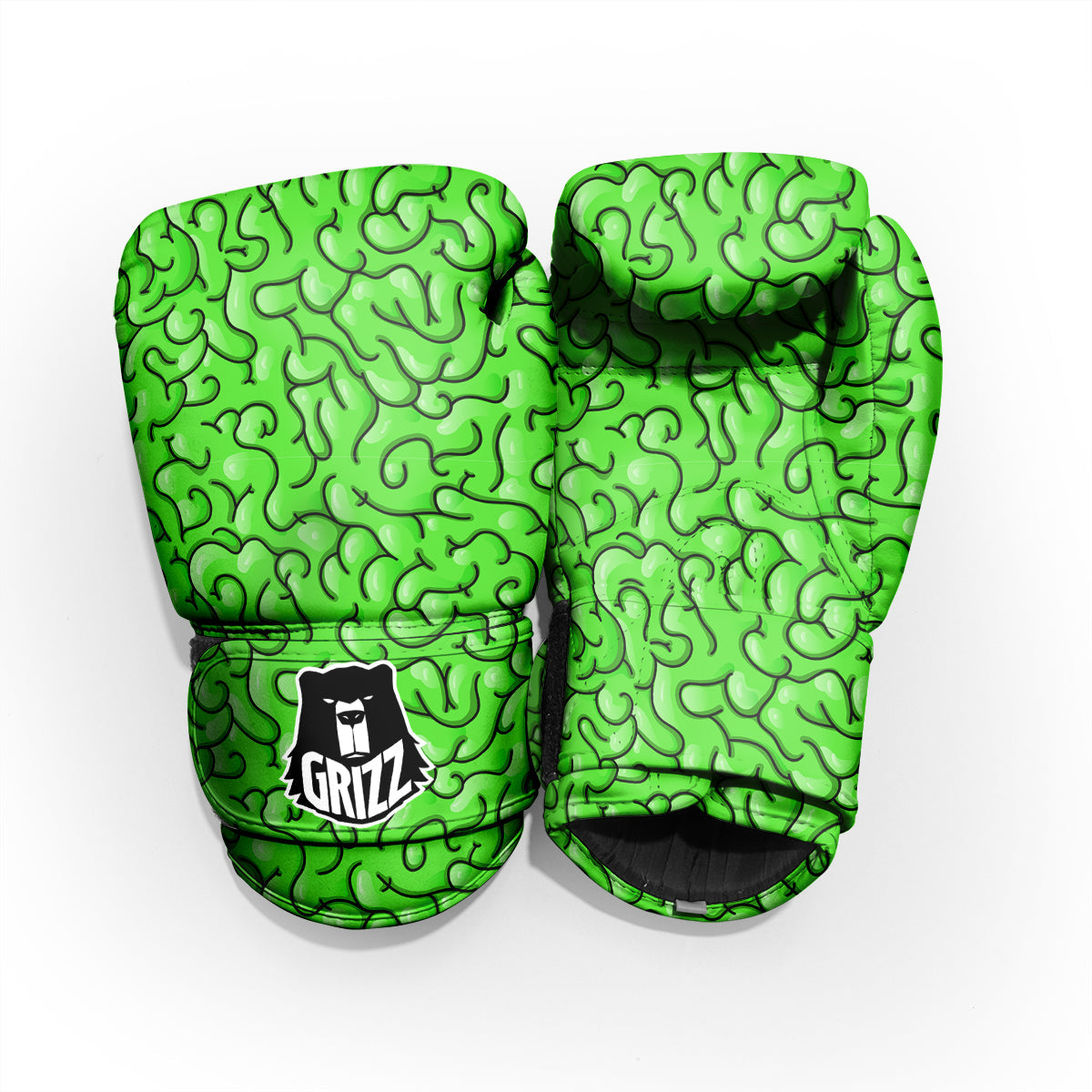 Zombie Green Brain Print Pattern Pro Boxing Glove