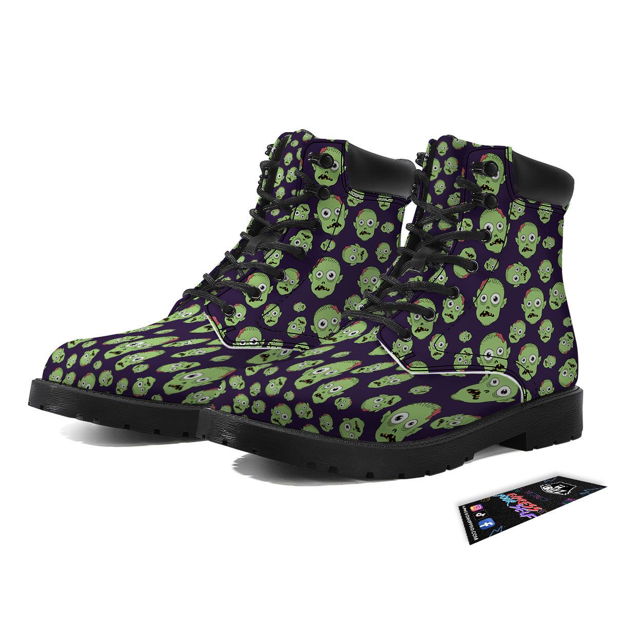 Zombie Green Print Pattern Boots-grizzshop