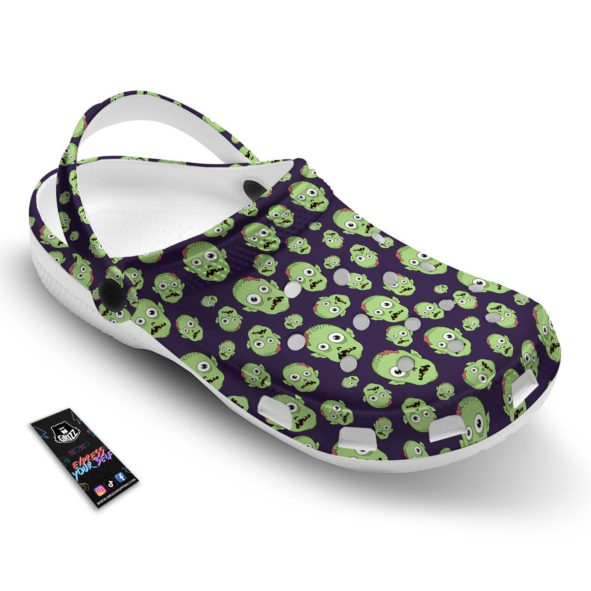 Zombie Green Print Pattern Clog-grizzshop