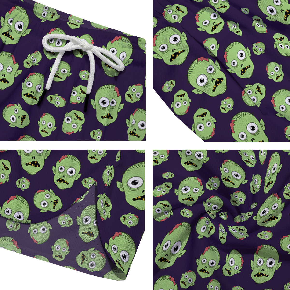 Zombie Green Print Pattern Men's Running Shorts-grizzshop