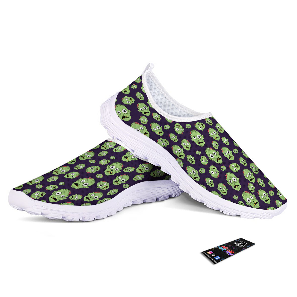 Zombie Green Print Pattern Nurse Shoes-grizzshop