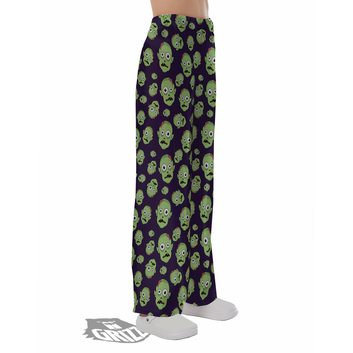 Zombie Green Print Pattern Pajama Pants-grizzshop
