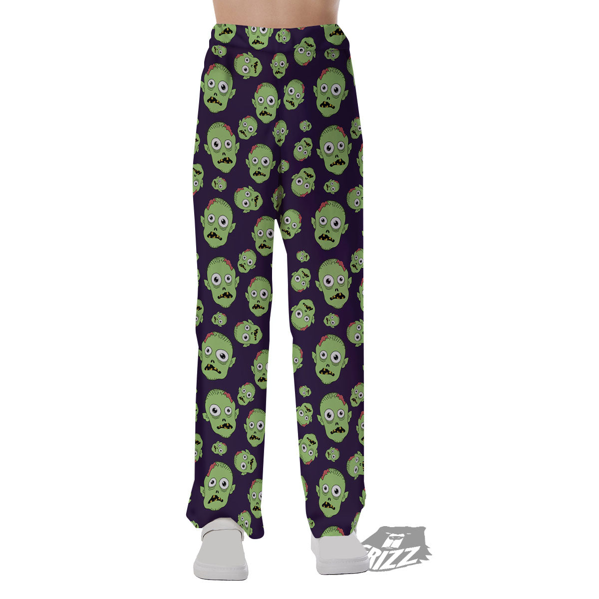 Zombie Green Print Pattern Pajama Pants-grizzshop