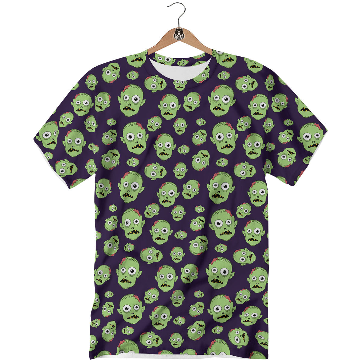Zombie Green Print Pattern T-Shirt-grizzshop