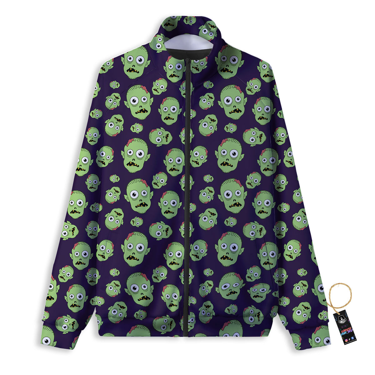 Zombie Green Print Pattern Track Jacket-grizzshop