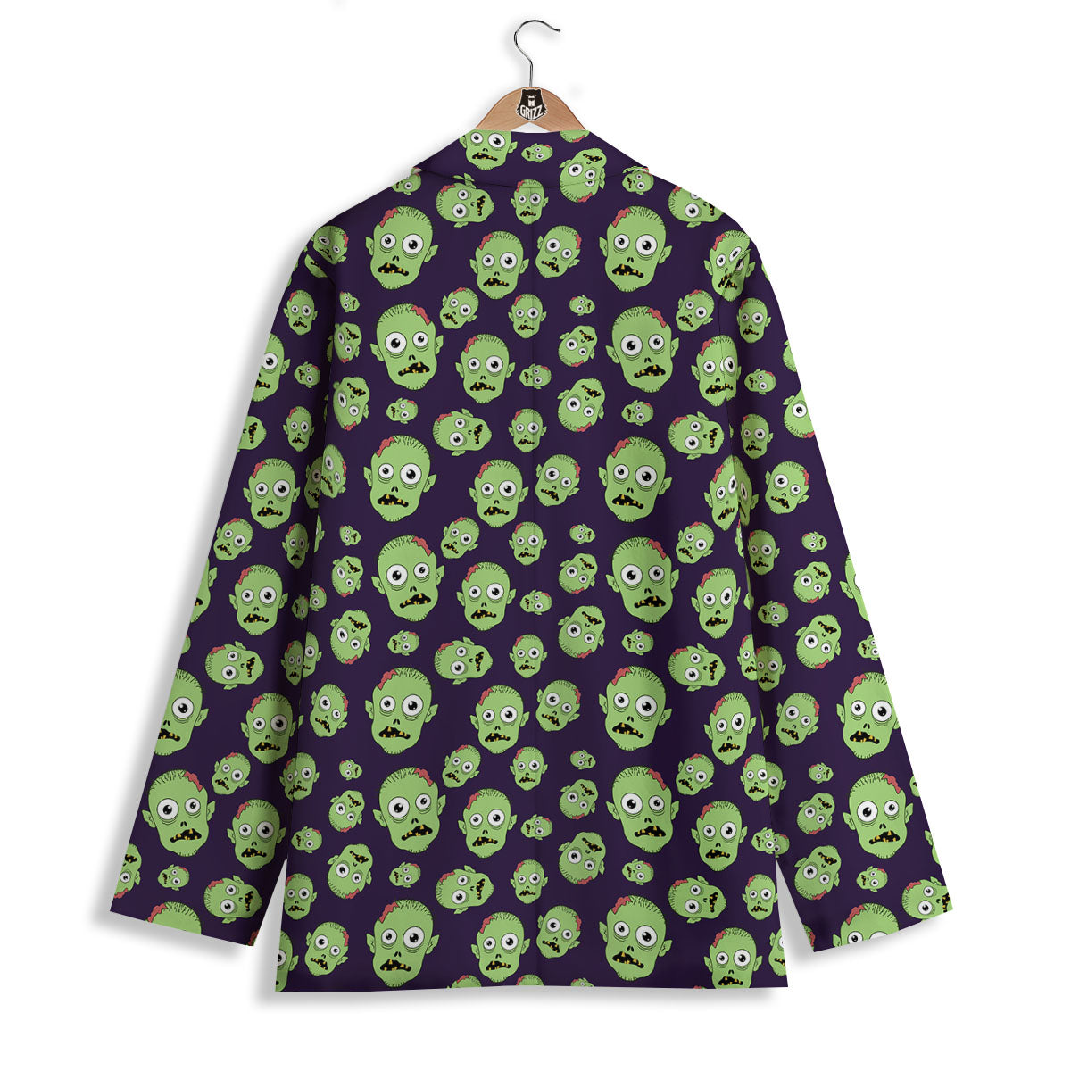 Zombie Green Print Pattern Women's Blazer-grizzshop