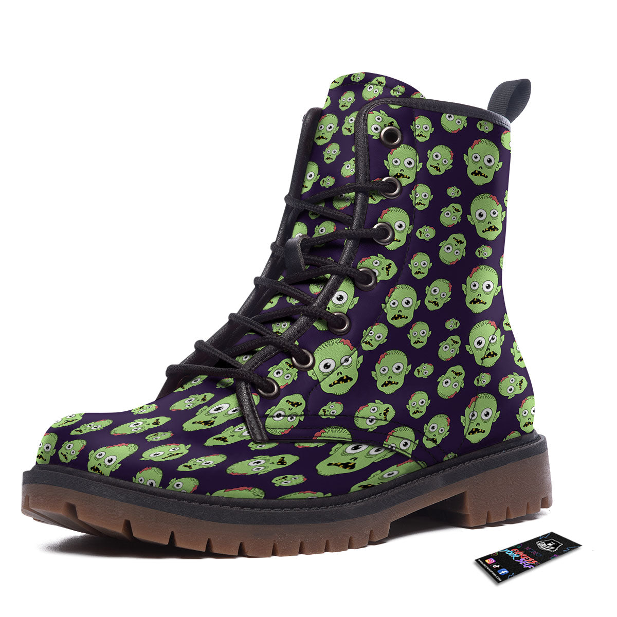 Zombie Green Print Pattern Work Boots-grizzshop