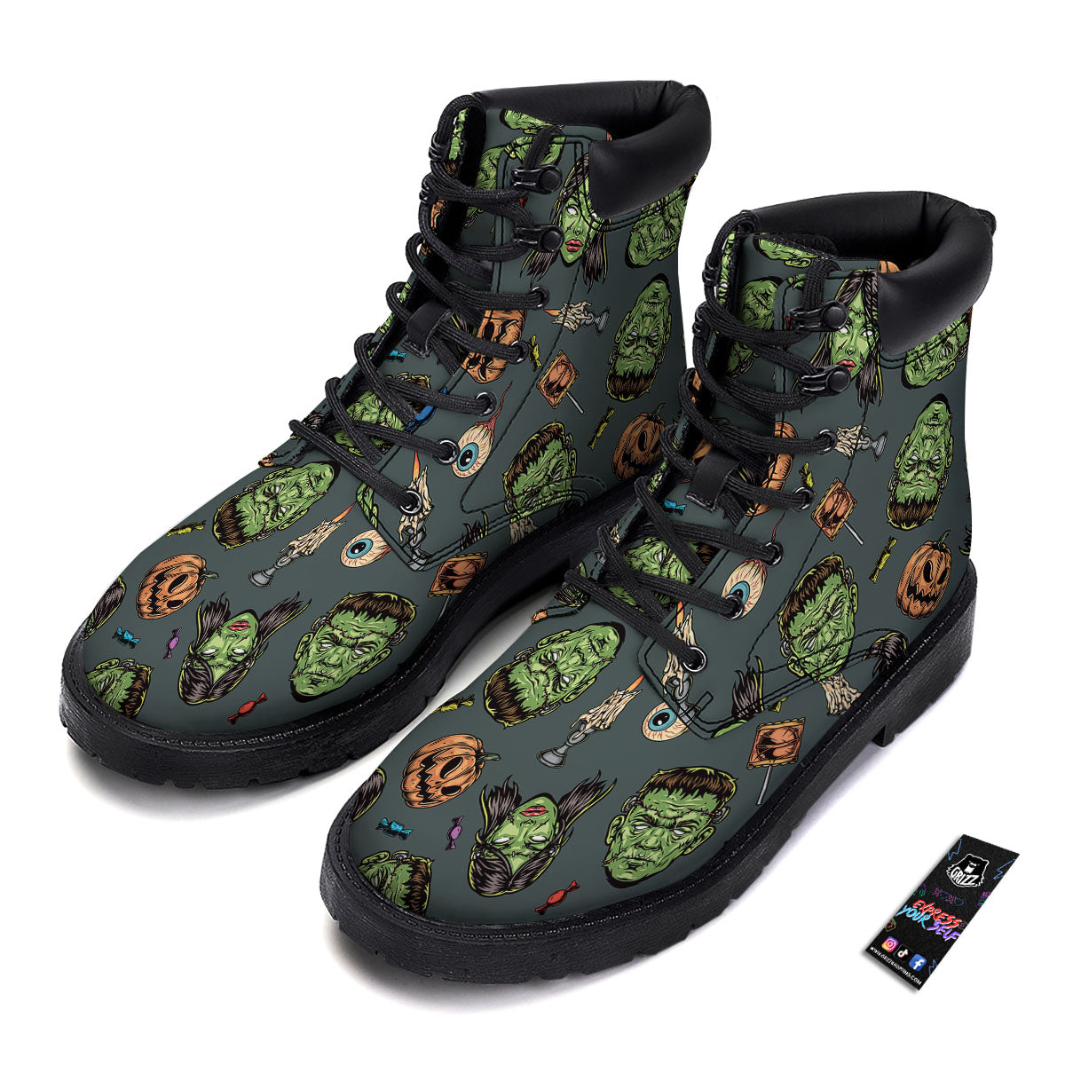 Zombie Halloween Print Pattern Boots-grizzshop
