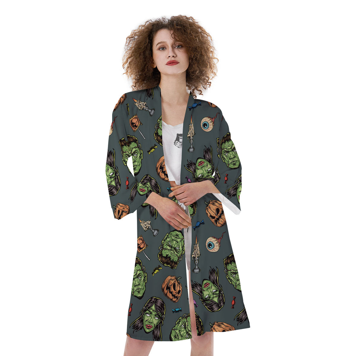 Zombie Halloween Print Pattern Kimono-grizzshop