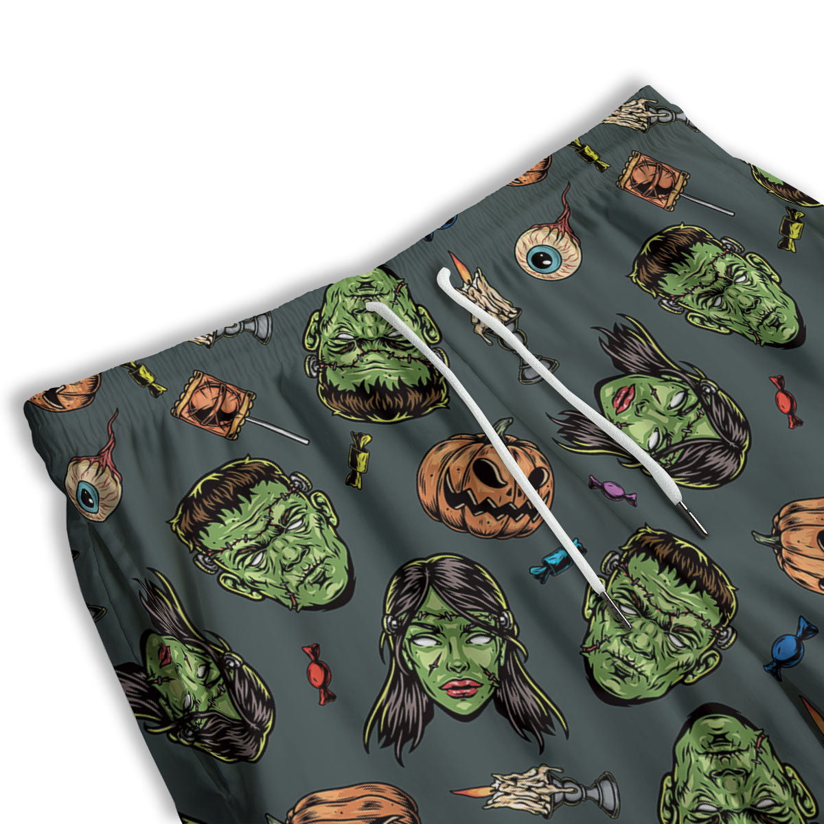 Zombie Halloween Print Pattern Men's Athletic Shorts