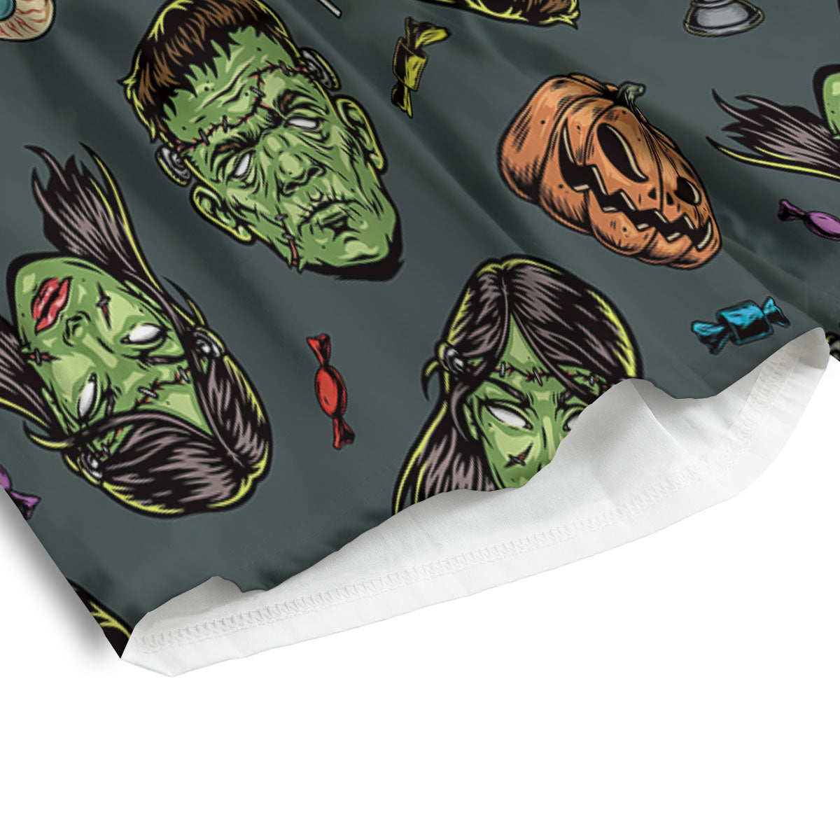 Zombie Halloween Print Pattern Men's Athletic Shorts