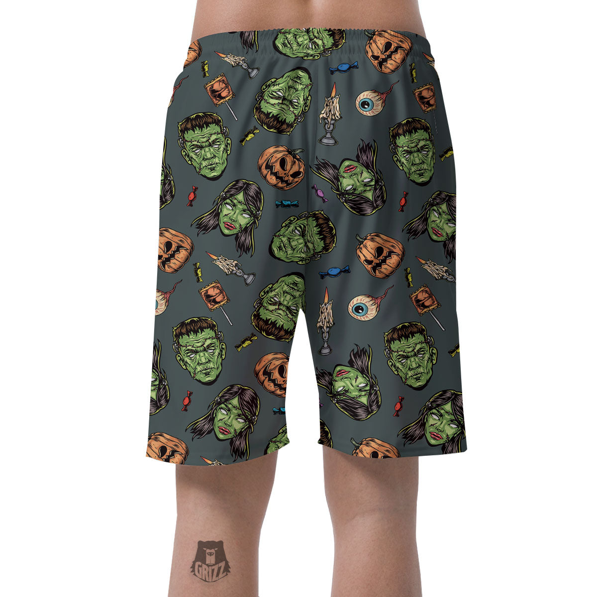 Zombie Halloween Print Pattern Men's Shorts-grizzshop