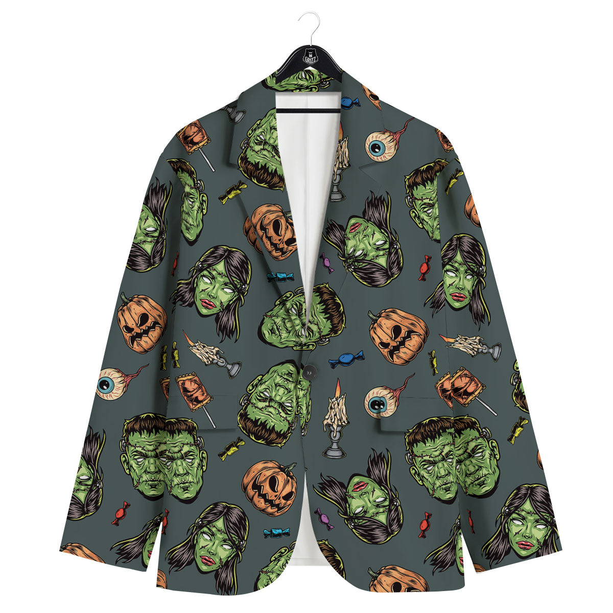 Zombie Halloween Print Pattern Men's Sport Coat-grizzshop