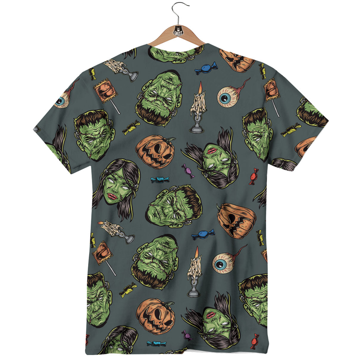 Zombie Halloween Print Pattern T-Shirt-grizzshop