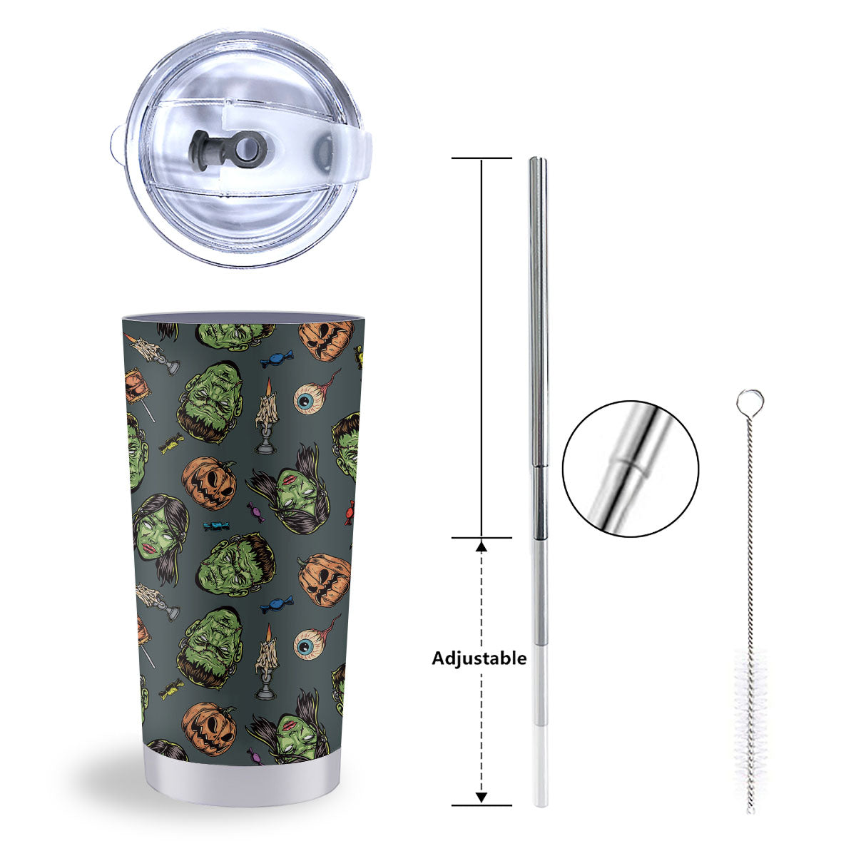 Zombie Halloween Print Pattern Tumbler-grizzshop