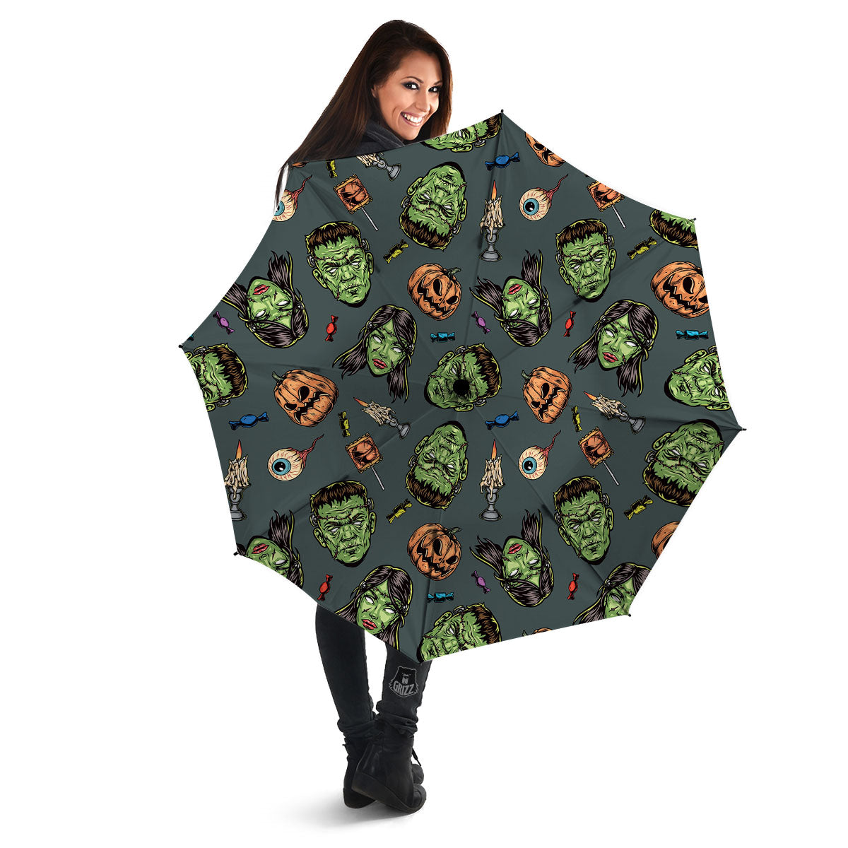 Zombie Halloween Print Pattern Umbrella-grizzshop