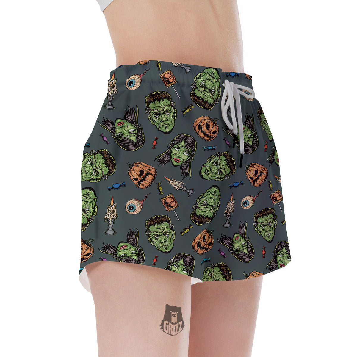 Zombie Halloween Print Pattern Women's Shorts-grizzshop