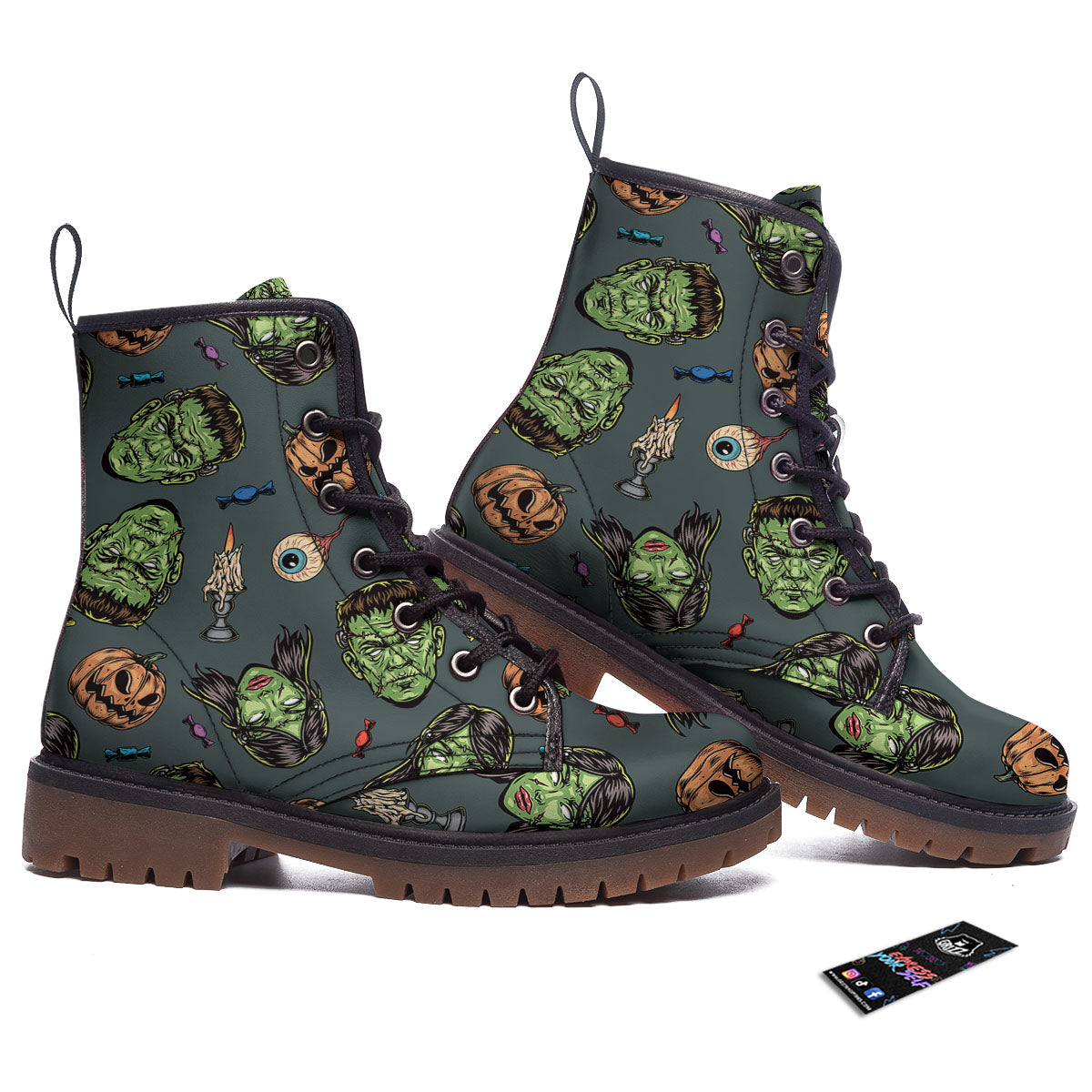Zombie Halloween Print Pattern Work Boots-grizzshop