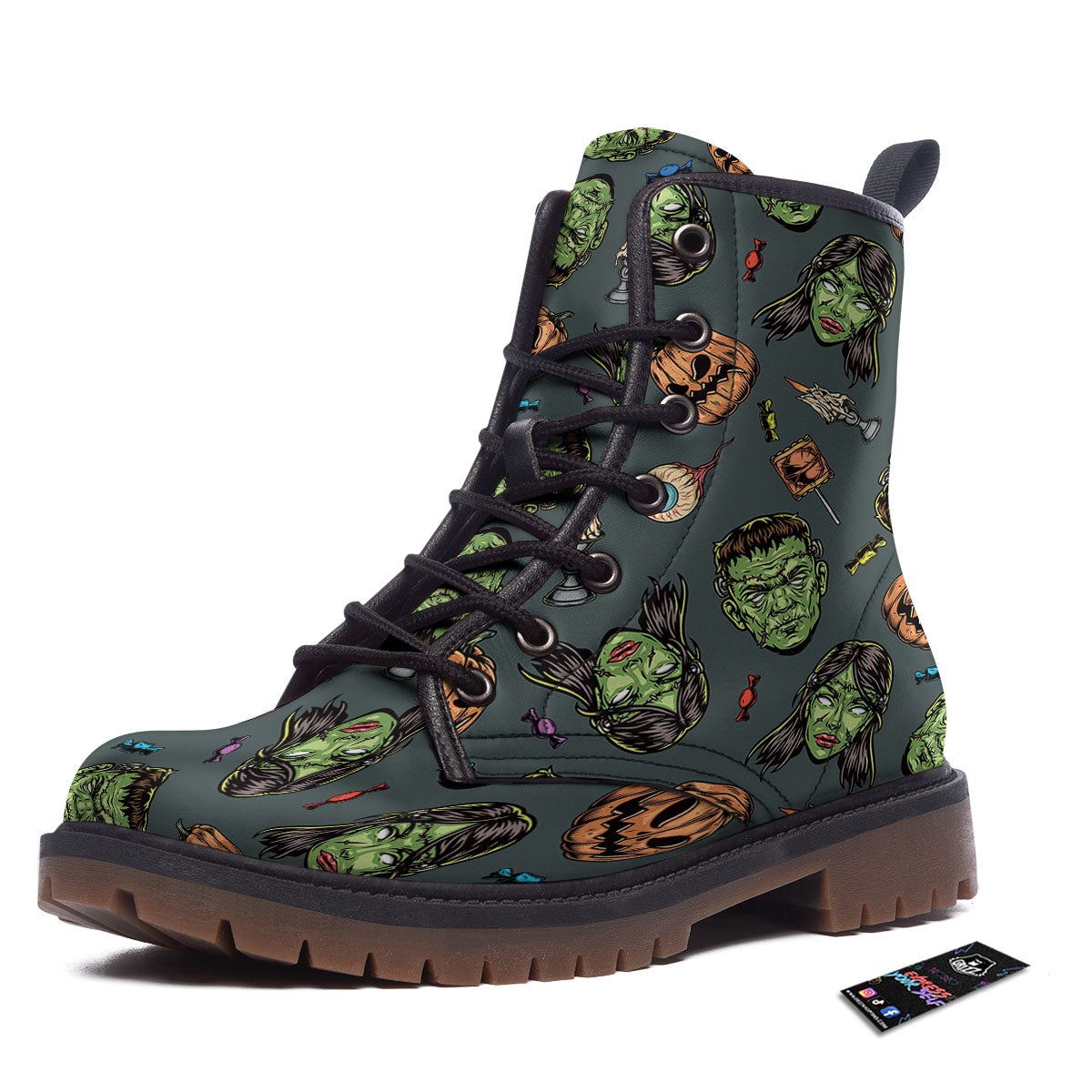 Zombie Halloween Print Pattern Work Boots-grizzshop