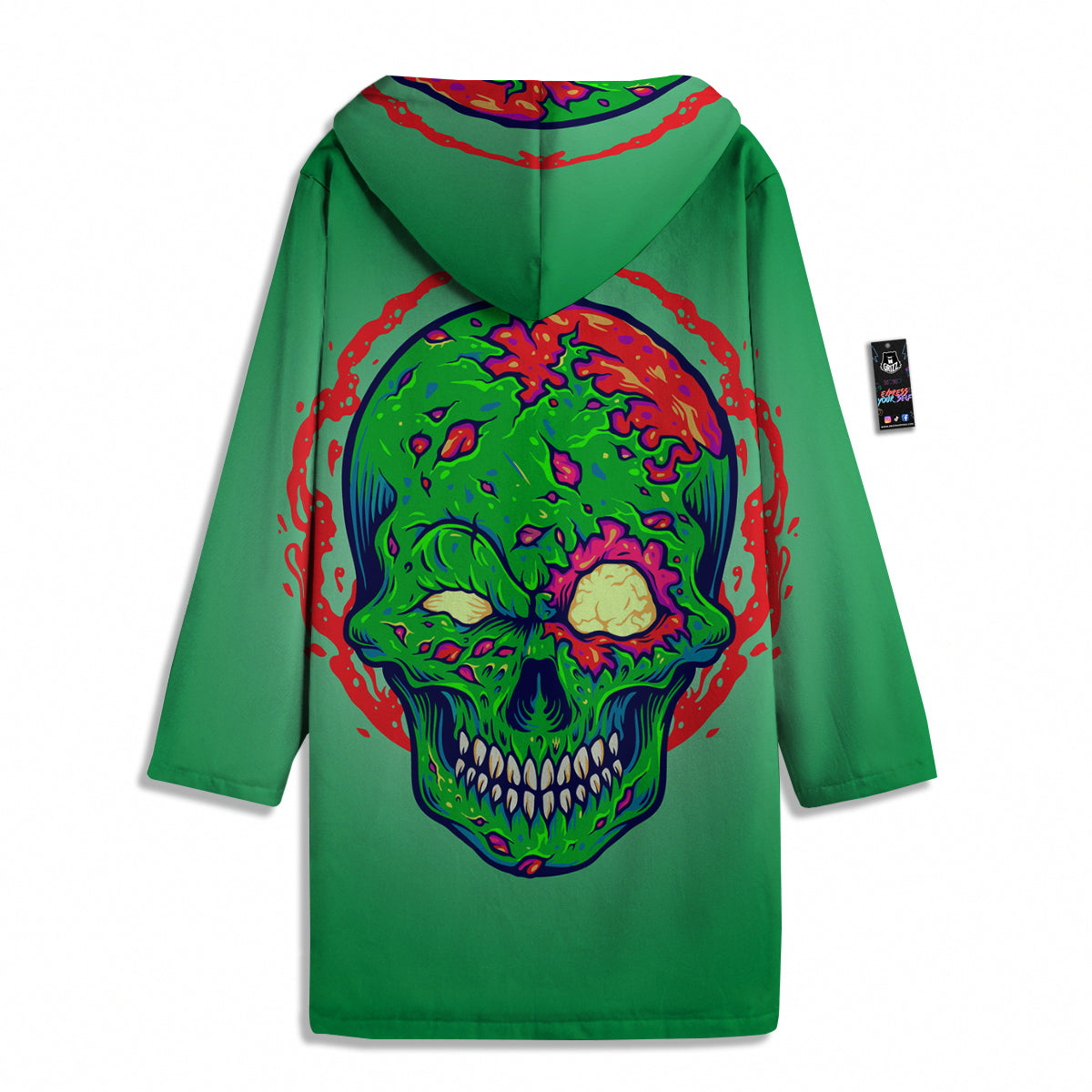 Zombie Halloween Skull Print Men's Windbreaker Jacket-grizzshop
