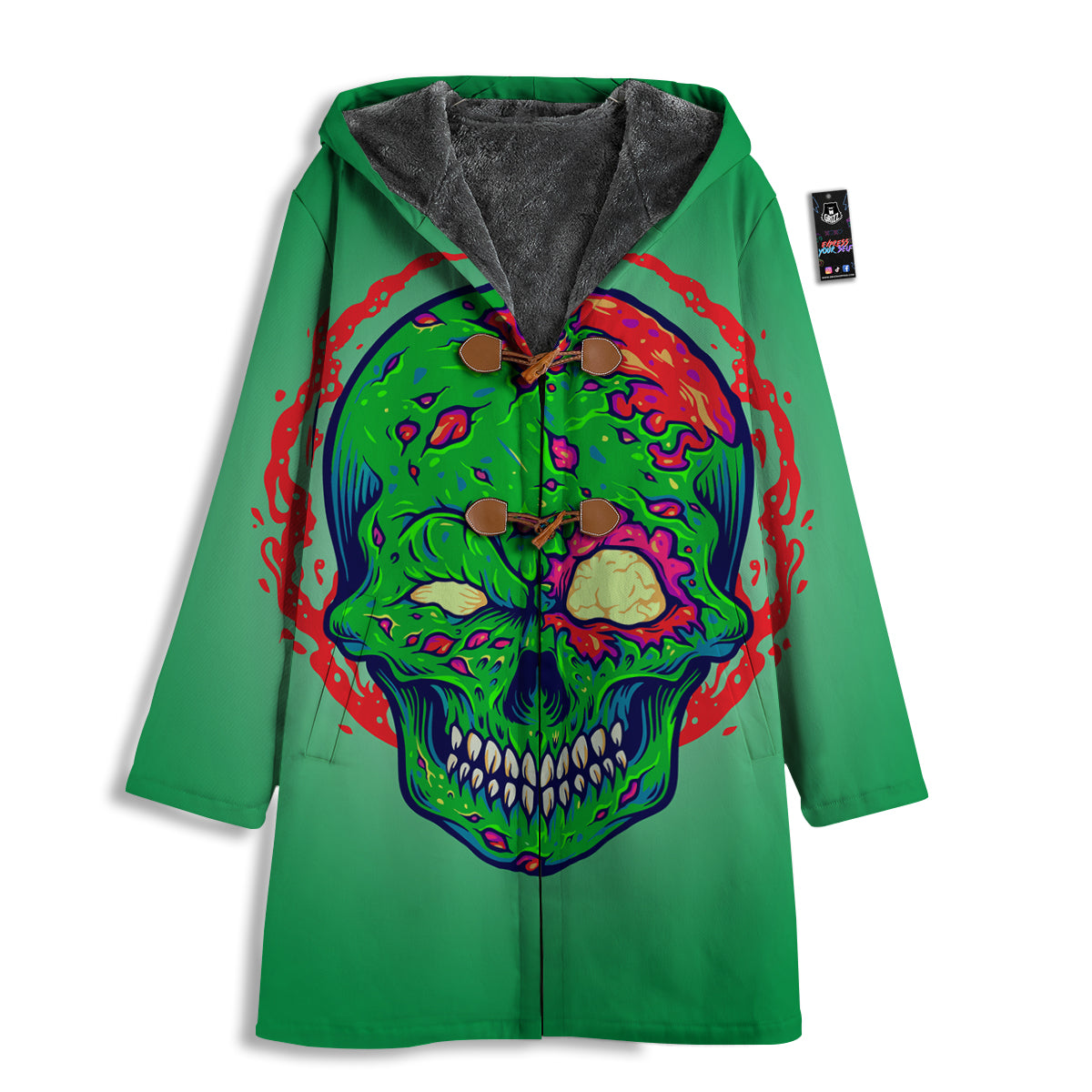 Zombie Halloween Skull Print Men's Windbreaker Jacket-grizzshop
