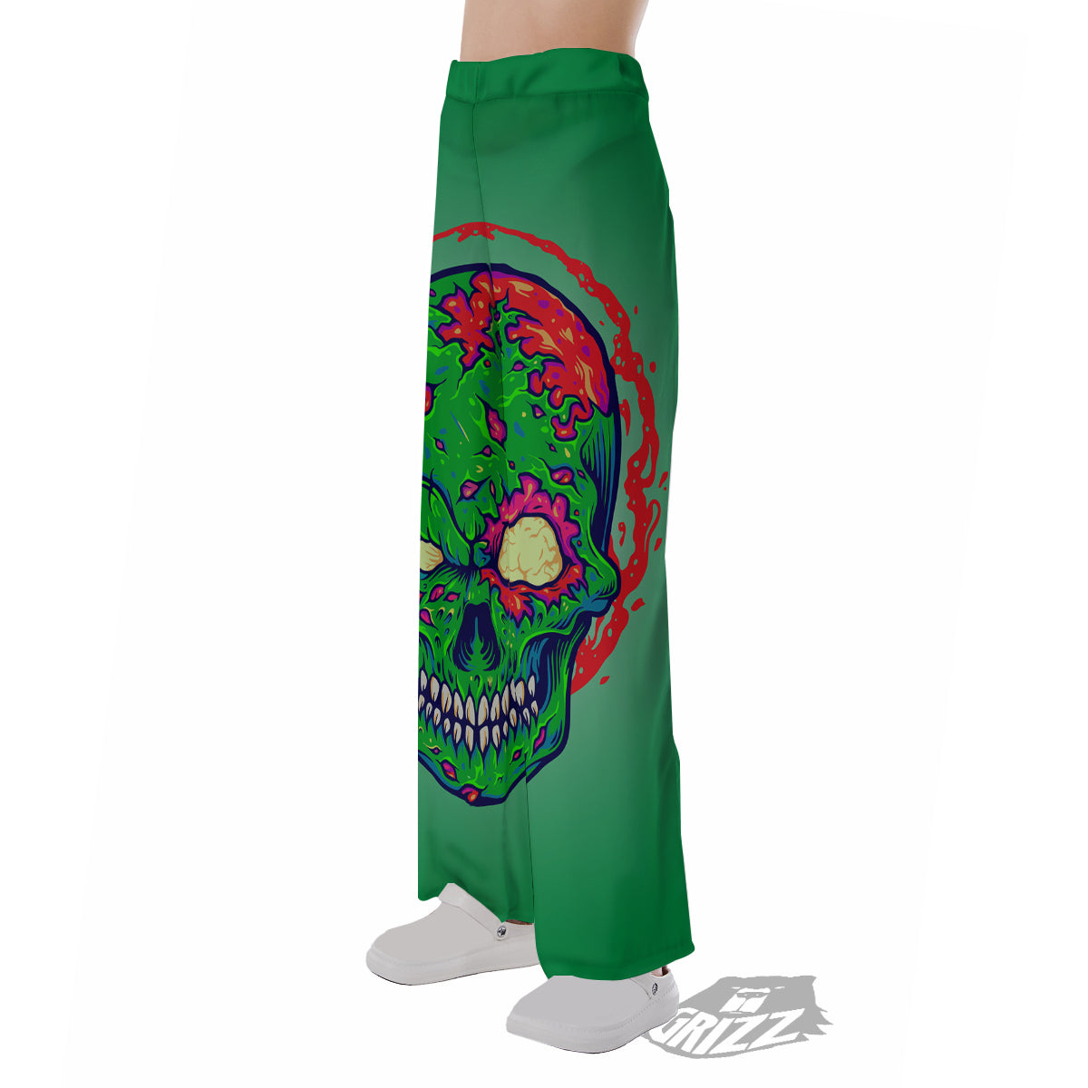 Zombie Halloween Skull Print Pajama Pants-grizzshop