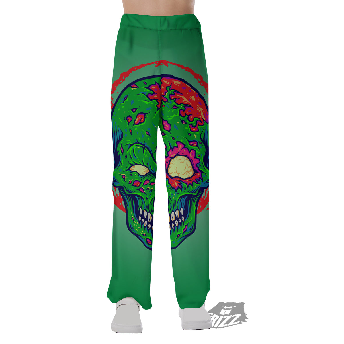 Zombie Halloween Skull Print Pajama Pants-grizzshop