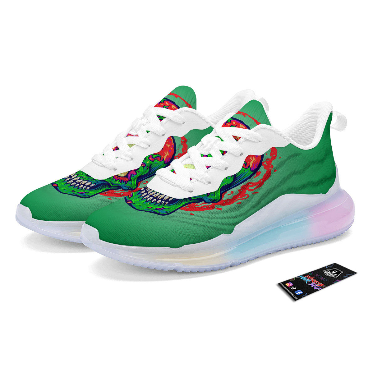 Zombie Halloween Skull Print Running Sneakers-grizzshop