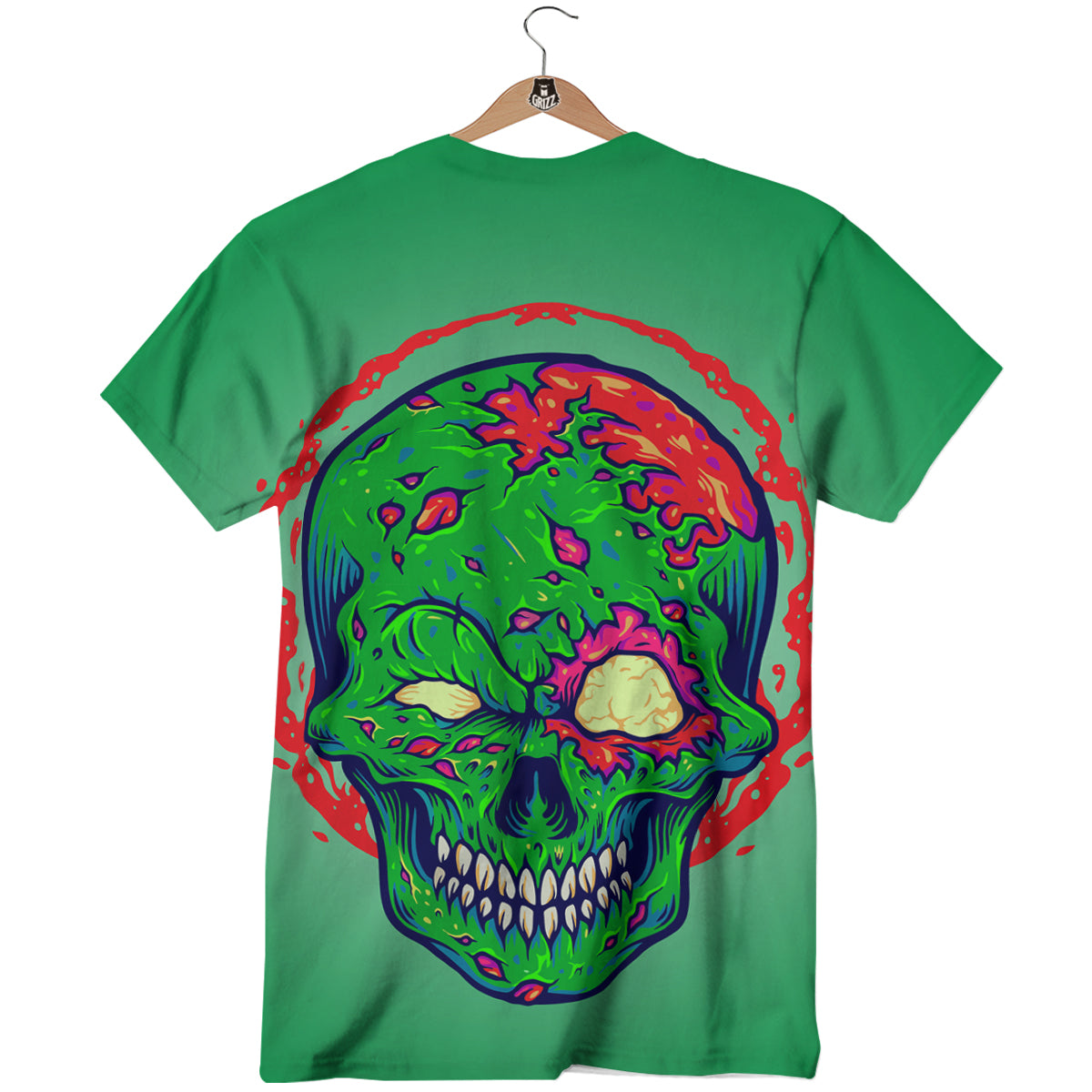 Zombie Halloween Skull Print T-Shirt-grizzshop