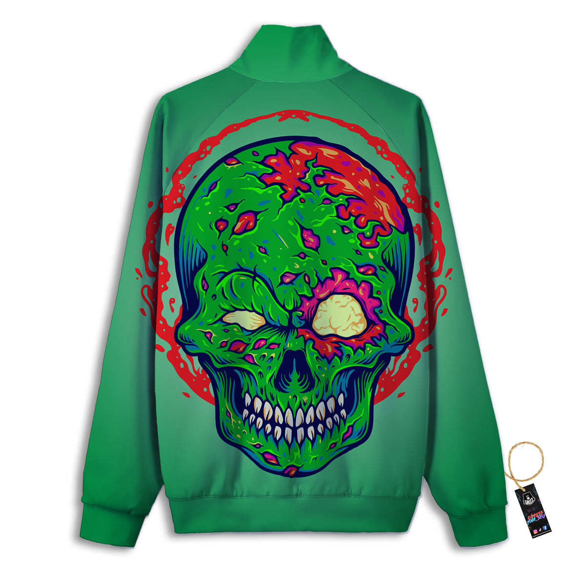 Zombie Halloween Skull Print Track Jacket-grizzshop