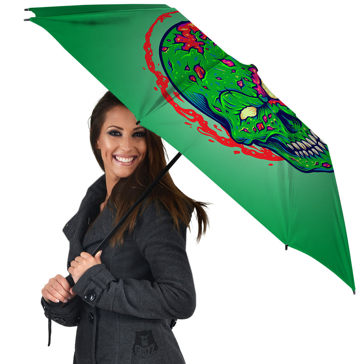 Zombie Halloween Skull Print Umbrella-grizzshop