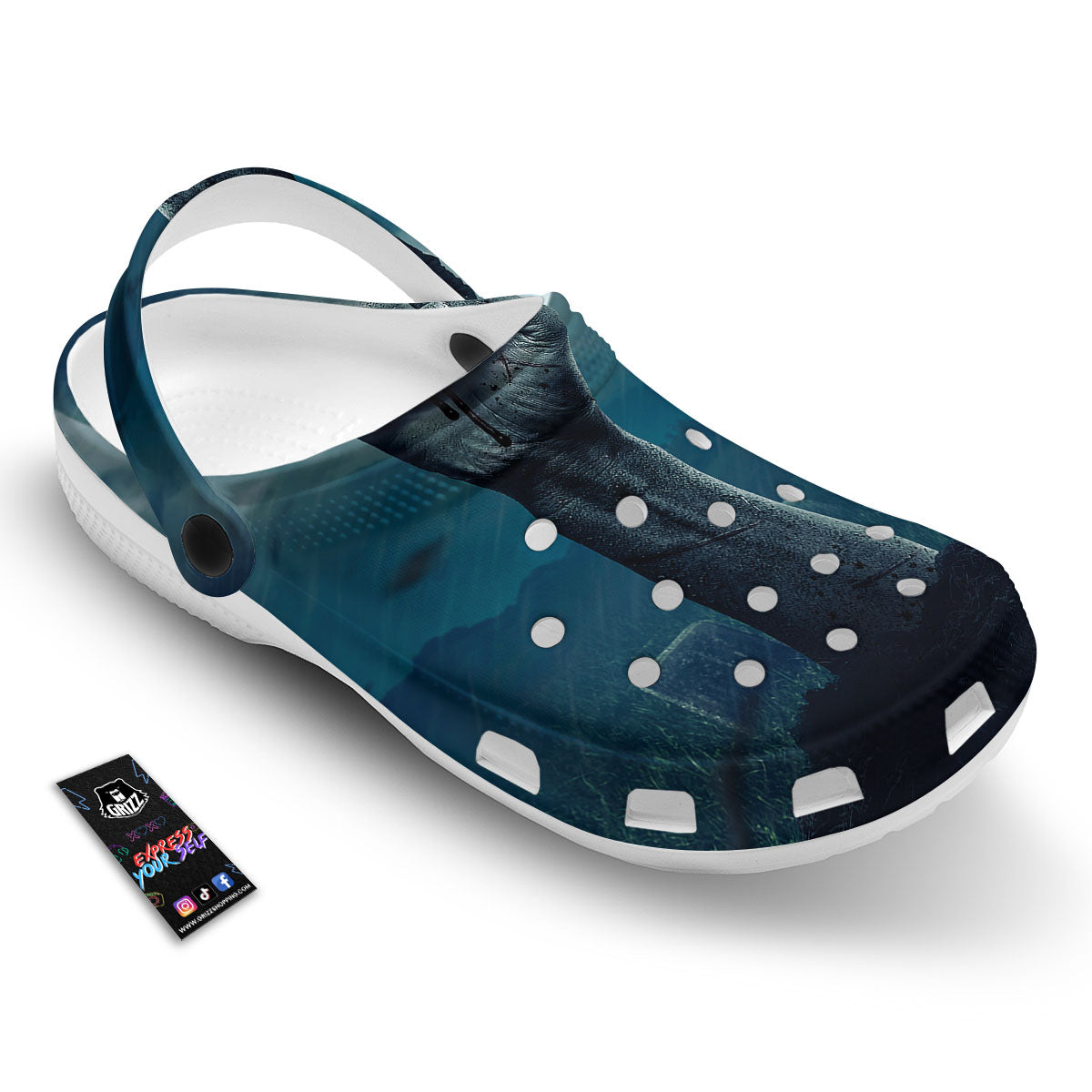 Zombie Hand Rising From Grave Print Clog-grizzshop
