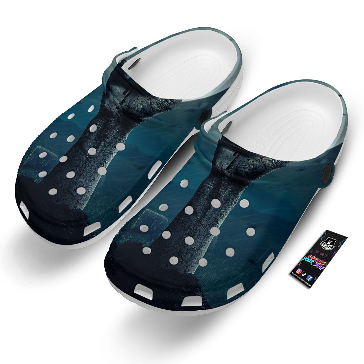 Zombie Hand Rising From Grave Print Clog-grizzshop