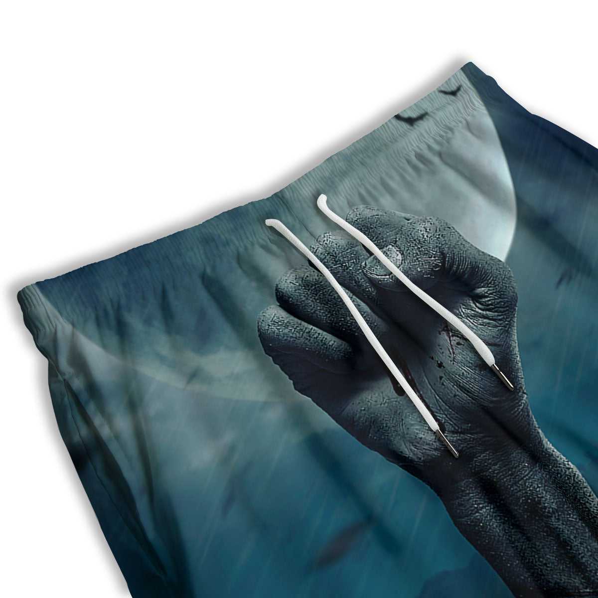 Zombie Hand Rising From Grave Print Men's Athletic Shorts