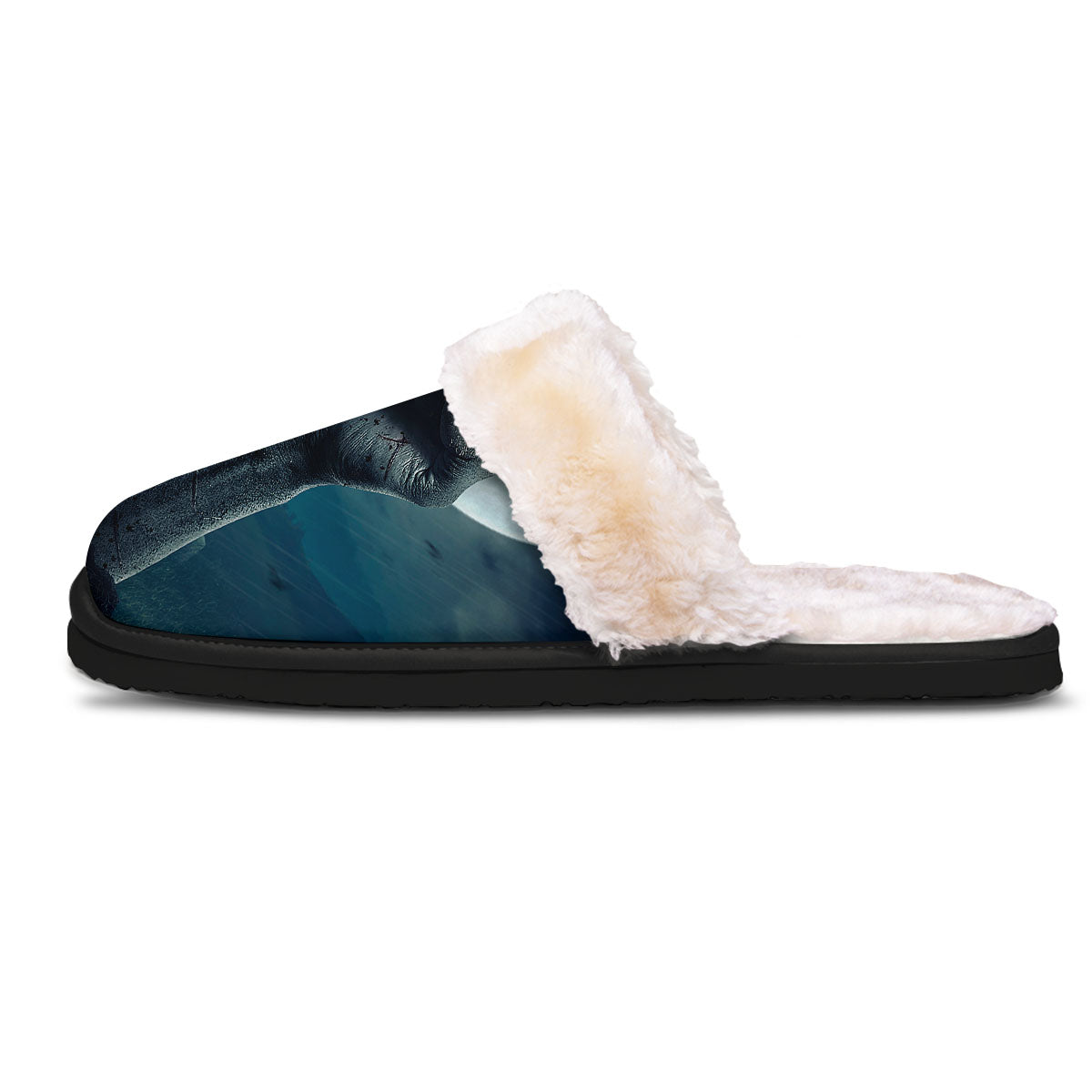 Zombie Hand Rising From Grave Print Slippers-grizzshop