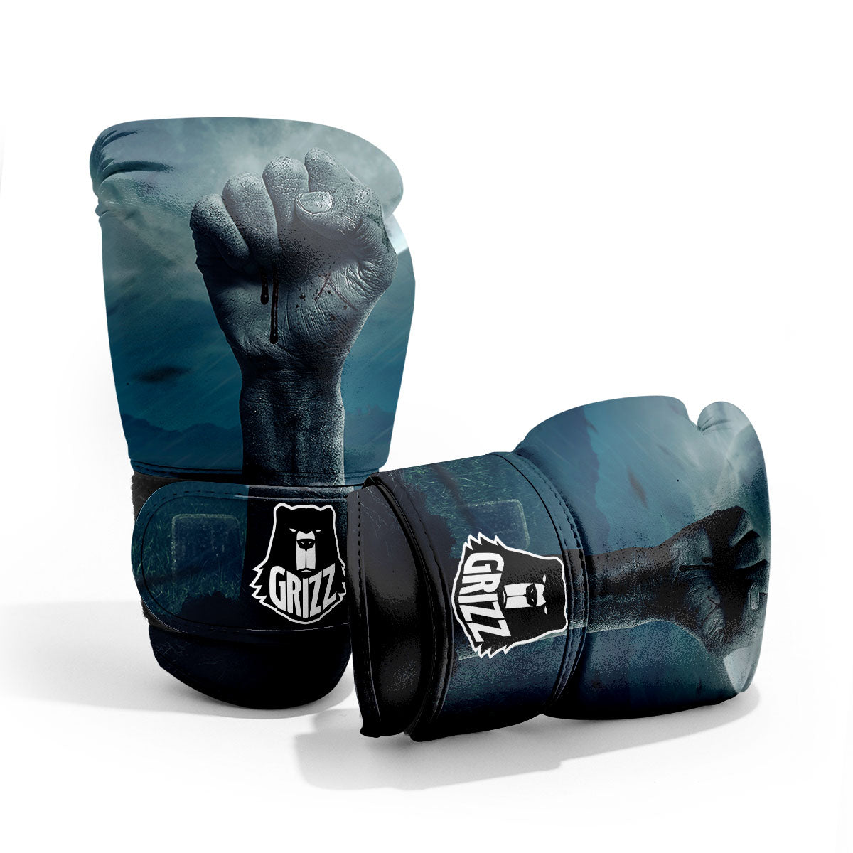 Zombie Hand Rising From Grave Print Pro Boxing Glove