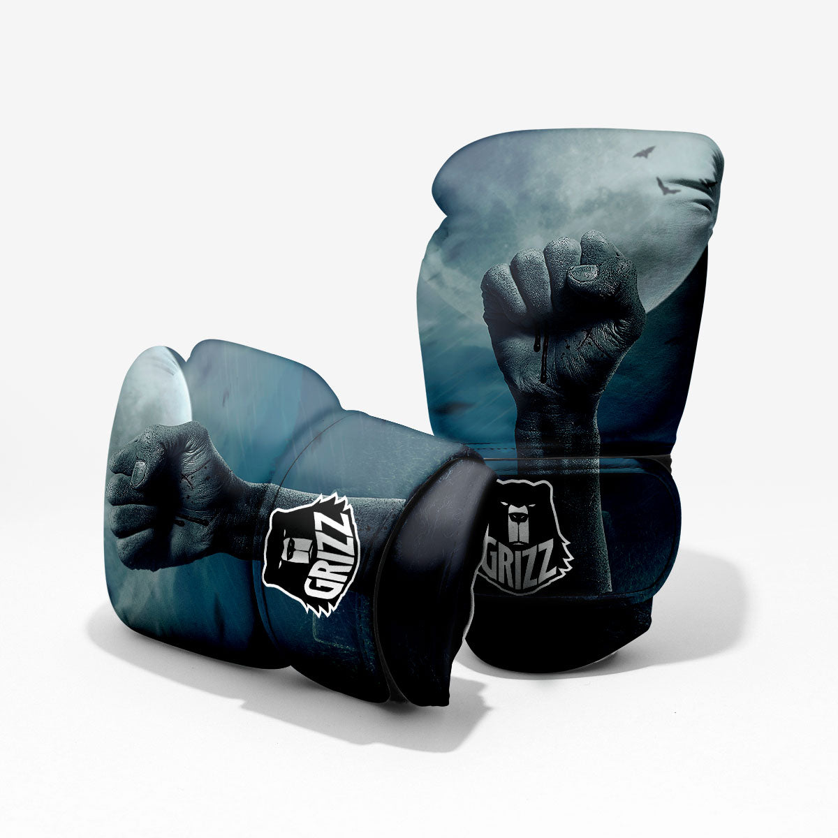 Zombie Hand Rising From Grave Print Pro Boxing Glove
