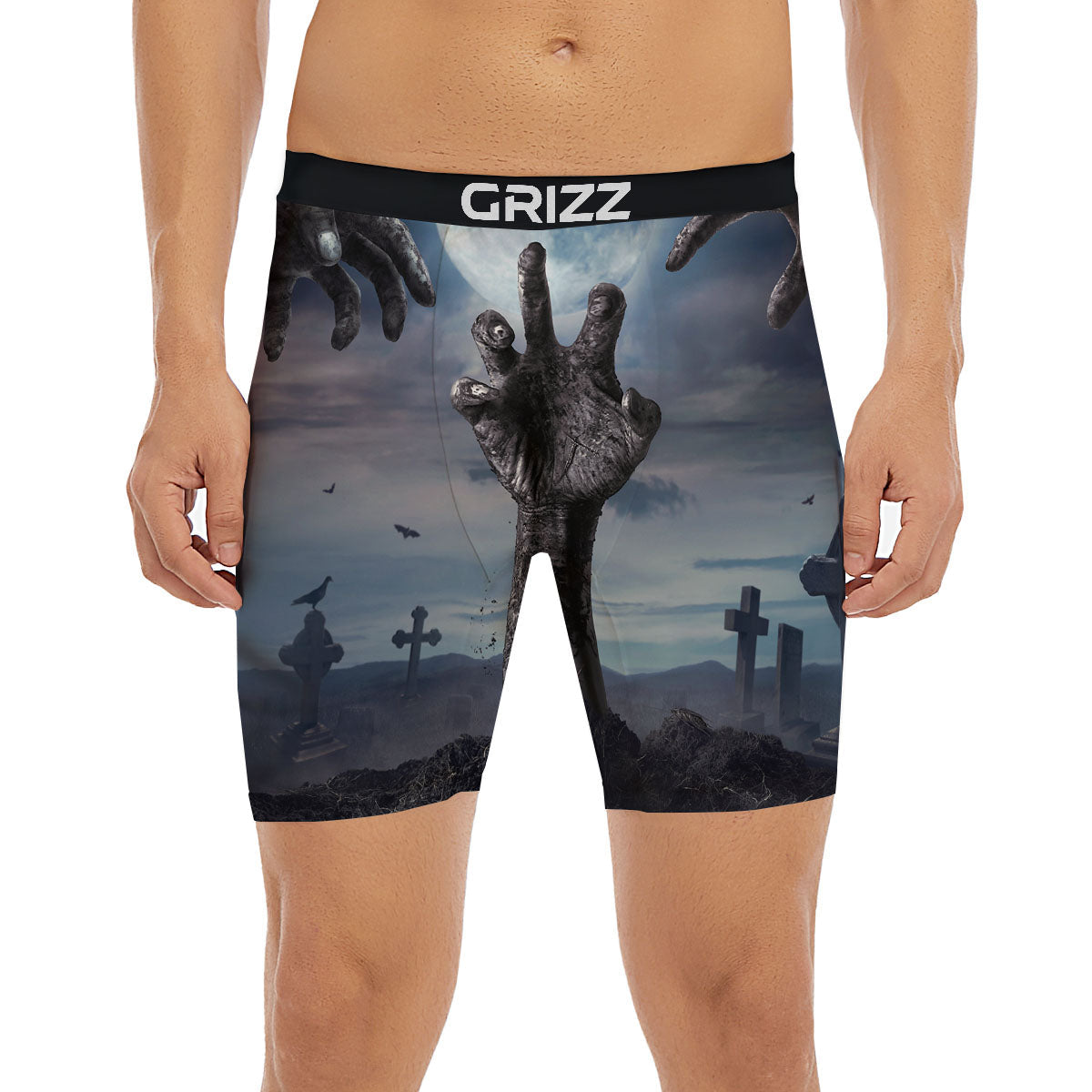 Zombie Hands Halloween Print Boxer Briefs-grizzshop