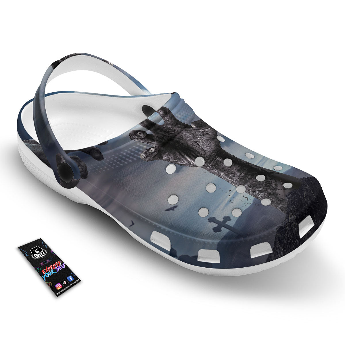 Zombie Hands Halloween Print Clog-grizzshop