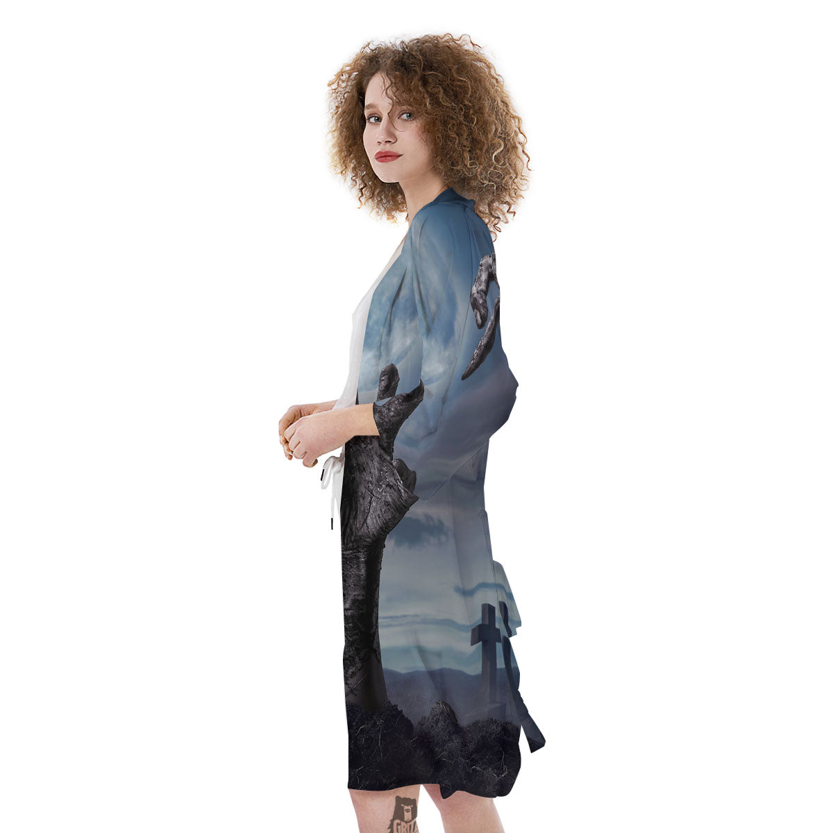 Zombie Hands Halloween Print Kimono-grizzshop