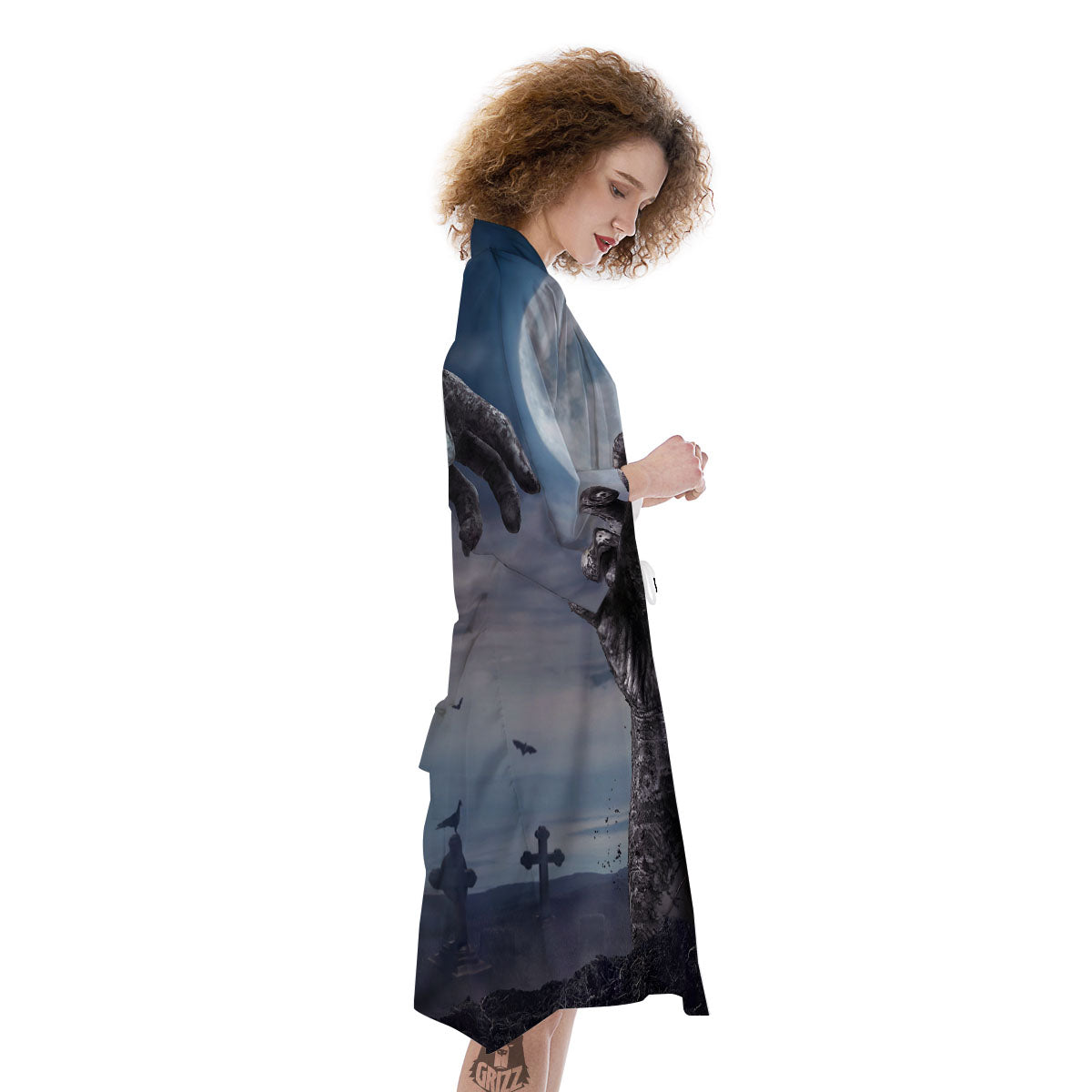 Zombie Hands Halloween Print Kimono-grizzshop