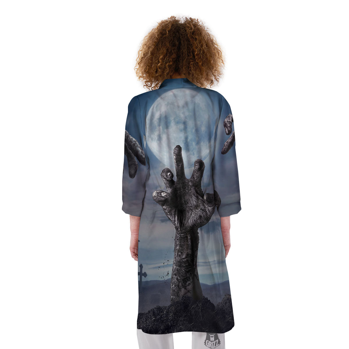 Zombie Hands Halloween Print Kimono-grizzshop
