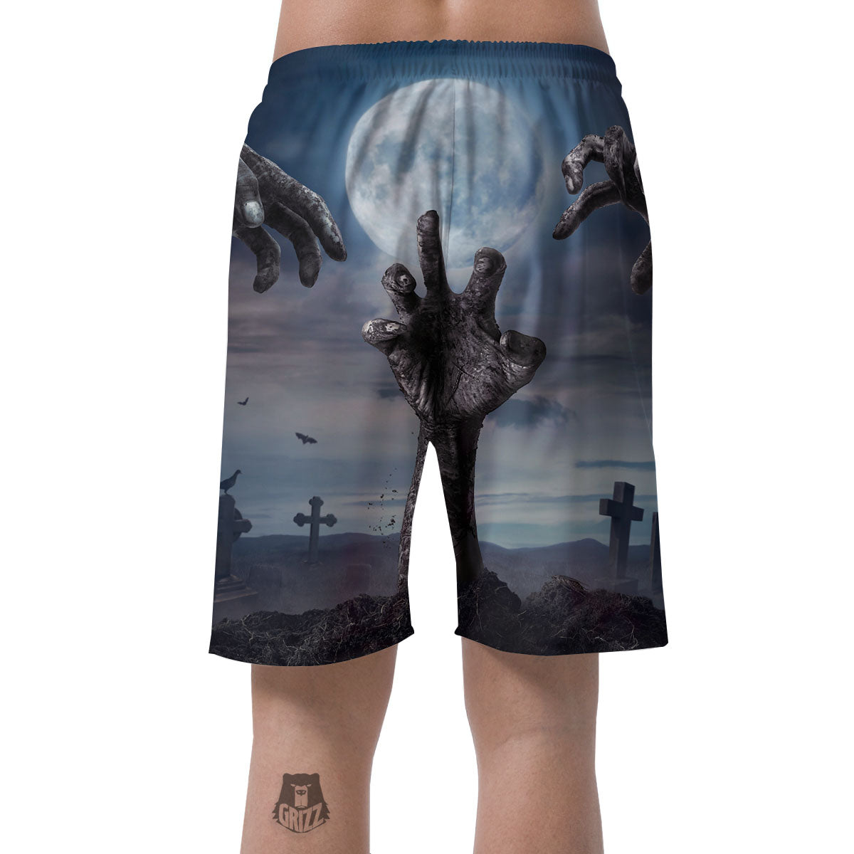 Zombie Hands Halloween Print Men's Shorts-grizzshop