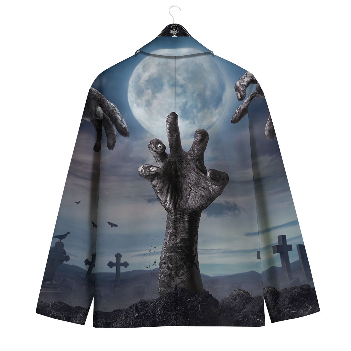 Zombie Hands Halloween Print Men's Sport Coat-grizzshop