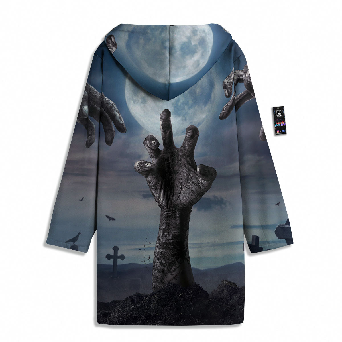 Zombie Hands Halloween Print Men's Windbreaker Jacket-grizzshop