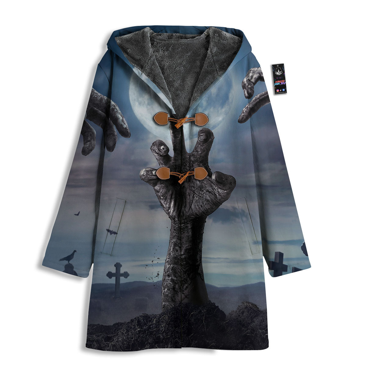 Zombie Hands Halloween Print Men's Windbreaker Jacket-grizzshop