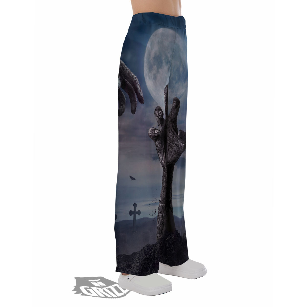 Zombie Hands Halloween Print Pajama Pants-grizzshop