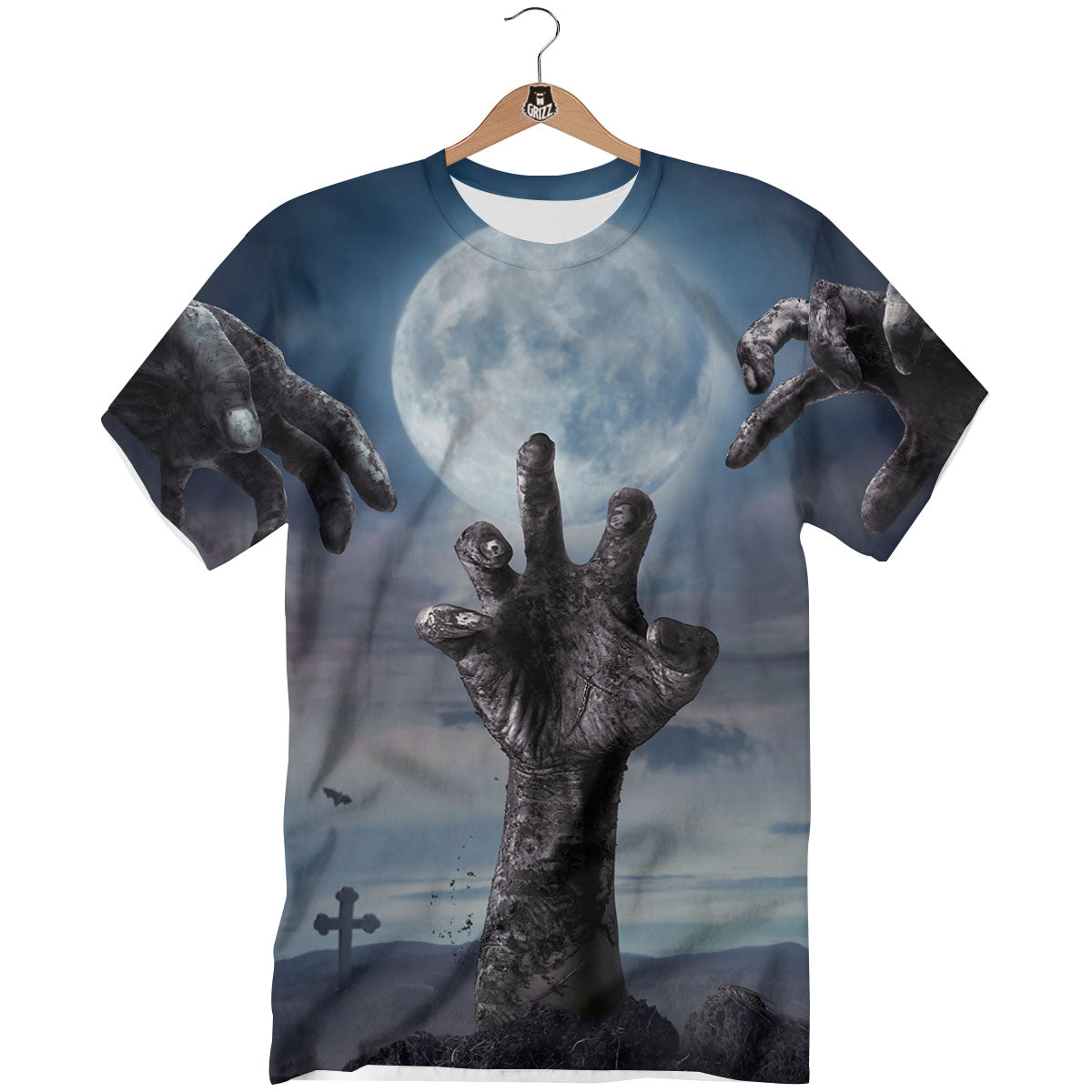 Zombie Hands Halloween Print T-Shirt-grizzshop